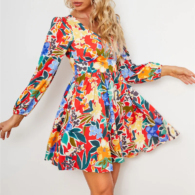 Abstract Printing Slim Fit Fashion Casual Dresses