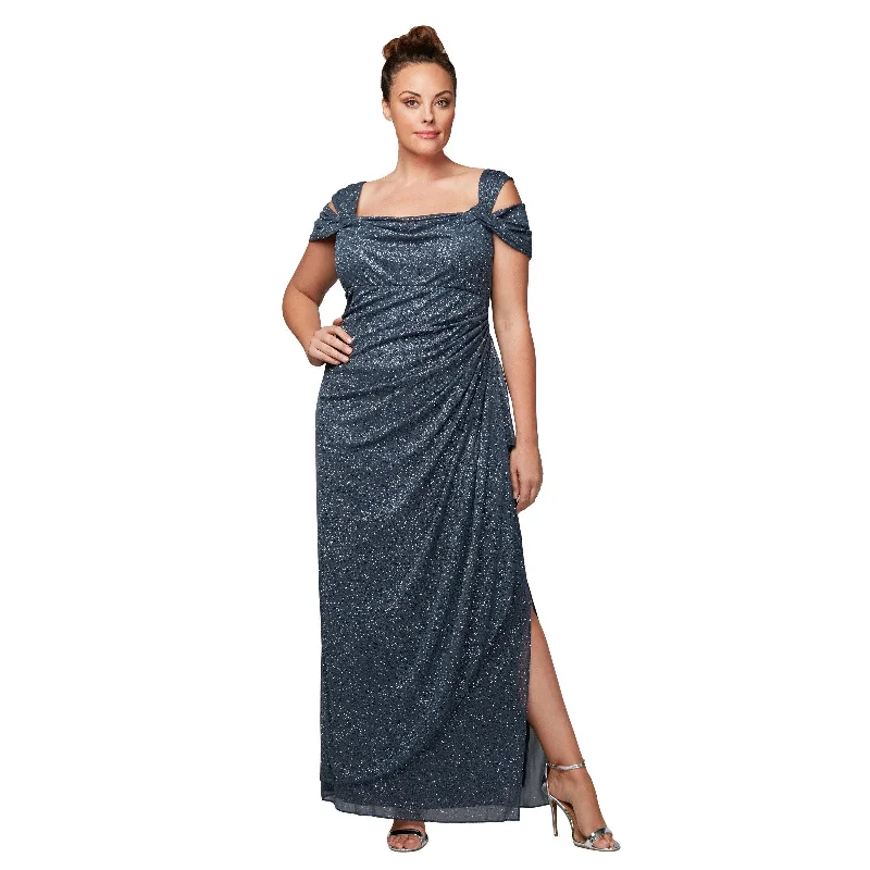 Alex Evenings 433026 Long Plus Size Glitter Dress