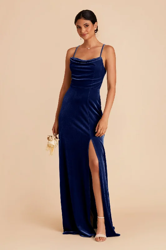 Ash Velvet Dress - Sapphire Blue