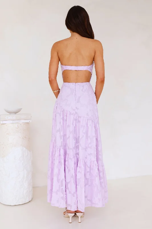 Book Of Style Strapless Maxi Dress Lilac