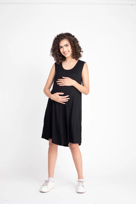 Breezy Black Maternity Dress + Jacket (2pc)