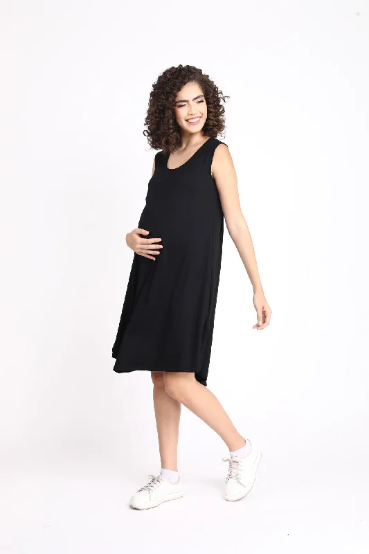 Breezy Black Maternity Dress + Jacket (2pc)