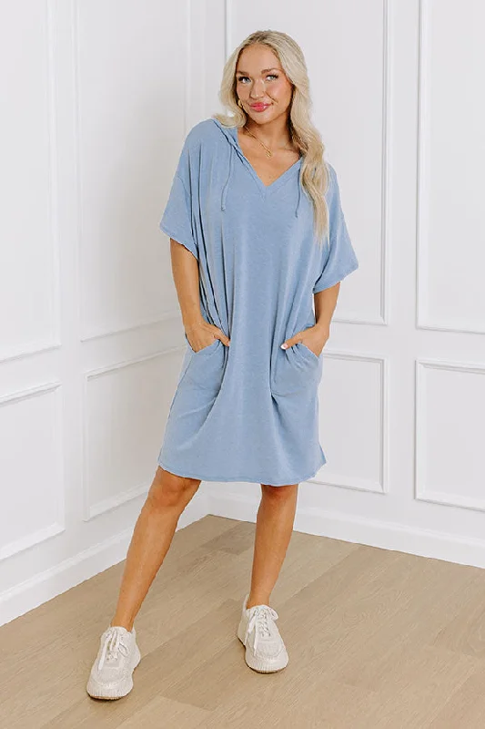 Calm And Centered Shift Dress In Airy Blue