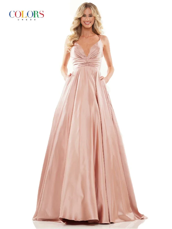 Colors G1089 Colors Long Sleeveless Evening Dress