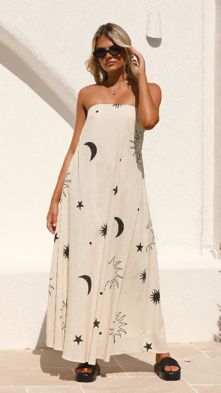 Connie Maxi Dress - Beige/Black