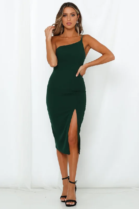 HELLO MOLLY Taking It Back Dress Forest Green