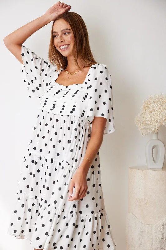 Jody Dress - White Spot