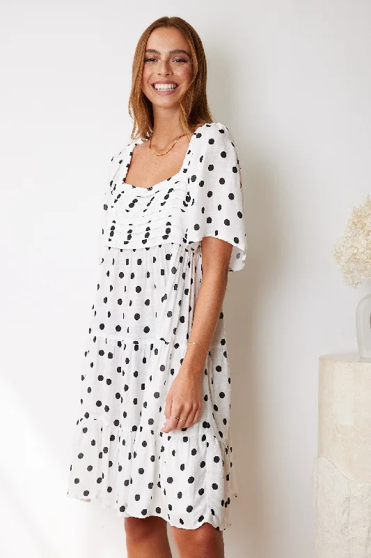 Jody Dress - White Spot