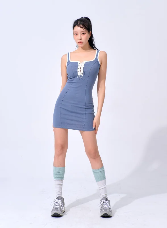 Lace-Up Mini Dress IA324