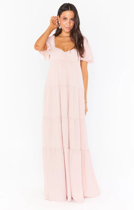 Nicole Maxi Dress ~ Dusty Blush Crisp