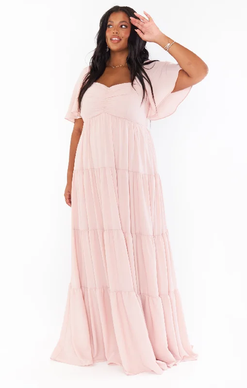 Nicole Maxi Dress ~ Dusty Blush Crisp