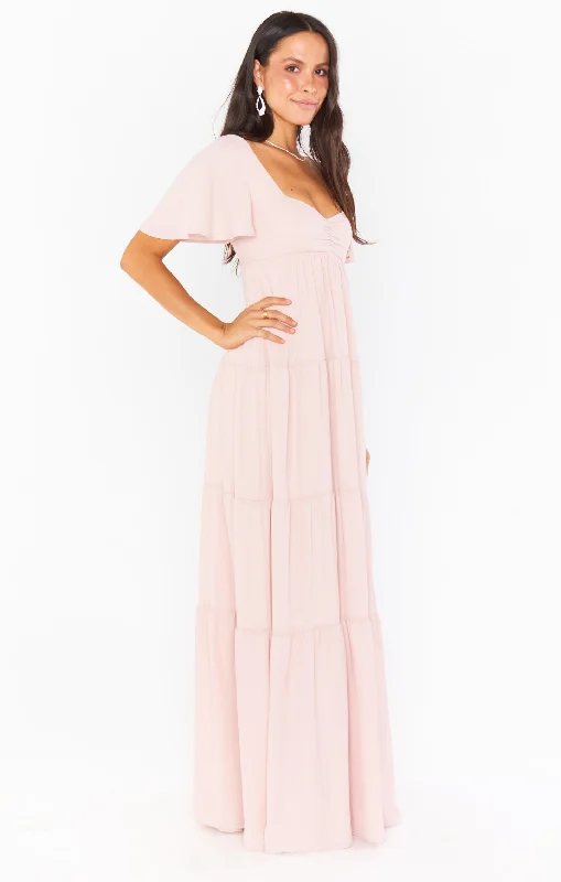 Nicole Maxi Dress ~ Dusty Blush Crisp