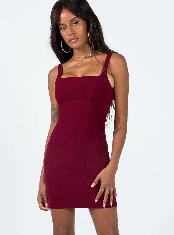 Ophia Mini Dress Burgundy