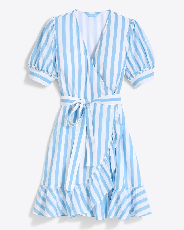 Reba Wrap Dress in Awning Stripe