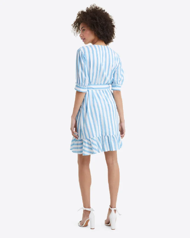 Reba Wrap Dress in Awning Stripe