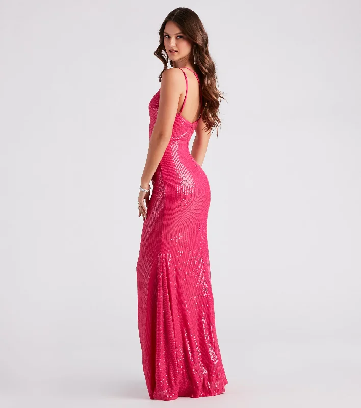 Renee Formal Sequin Long Slit Dress