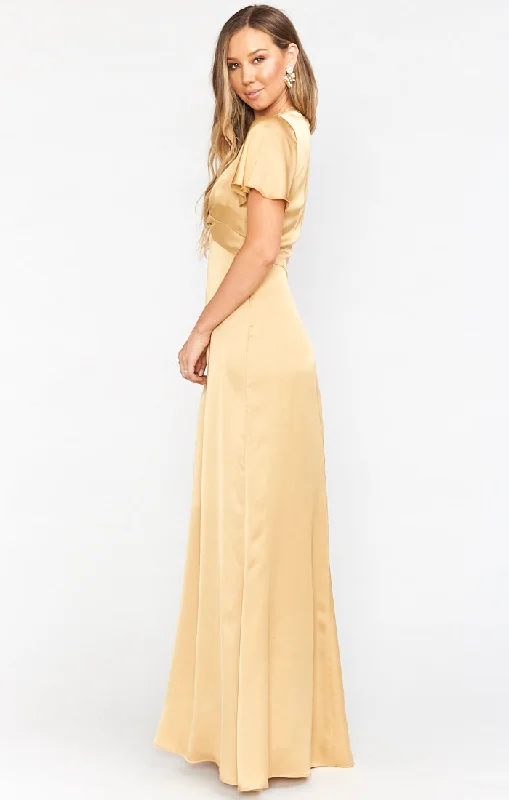 Rome Twist Gown ~ True Gold Luxe Satin