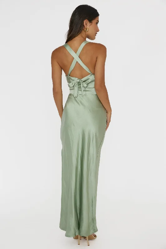 Sitara Tied Back Maxi Dress Sage