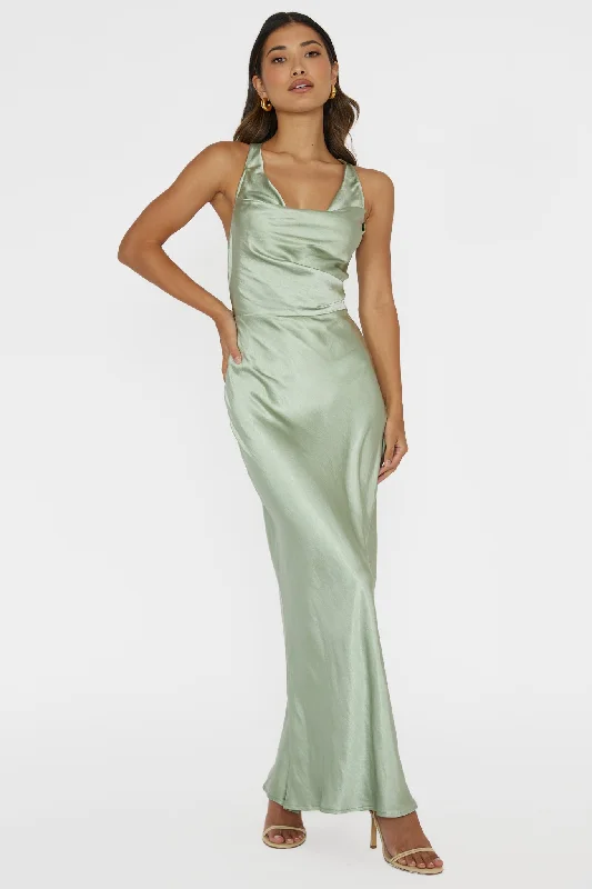 Sitara Tied Back Maxi Dress Sage