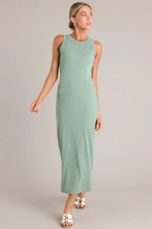 Tranquil Waters Sage Green Maxi Dress