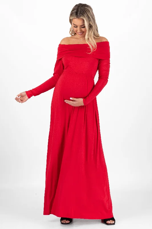 Over the Shoulder Maternity Dress