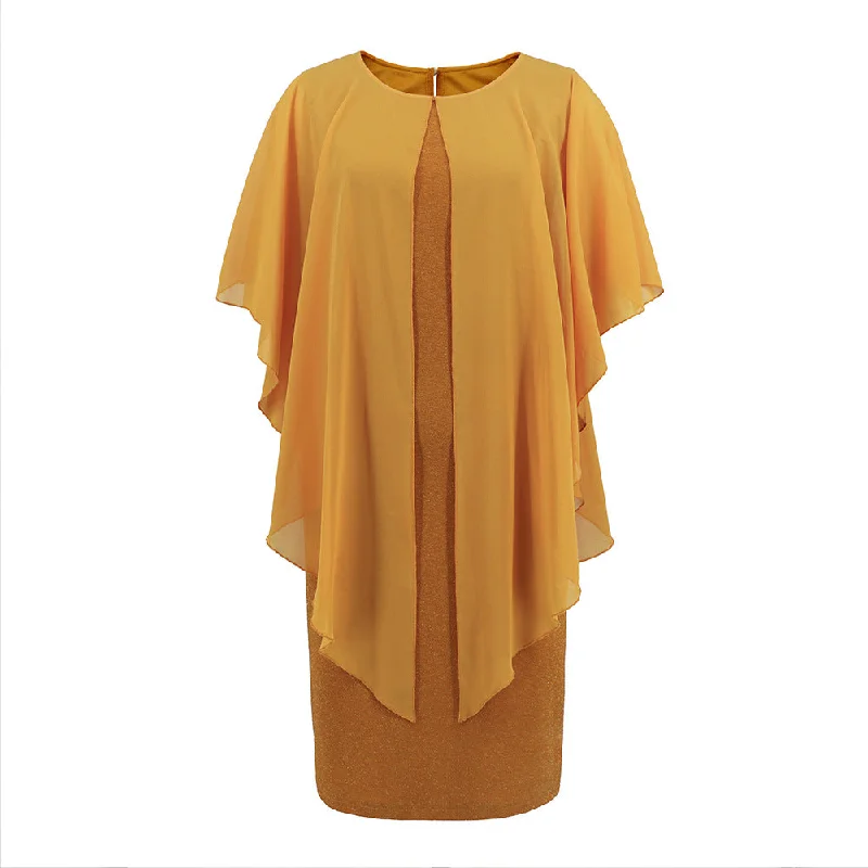 Women's Summer Round Neck Elegant Shawl Fake Dresses