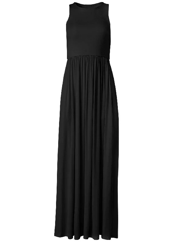 Maxi dress with pockets - Black